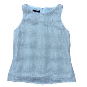 Frascara Ivory Hand-Beaded Sleeveless Formal Top – Size 8 – Made in Canada